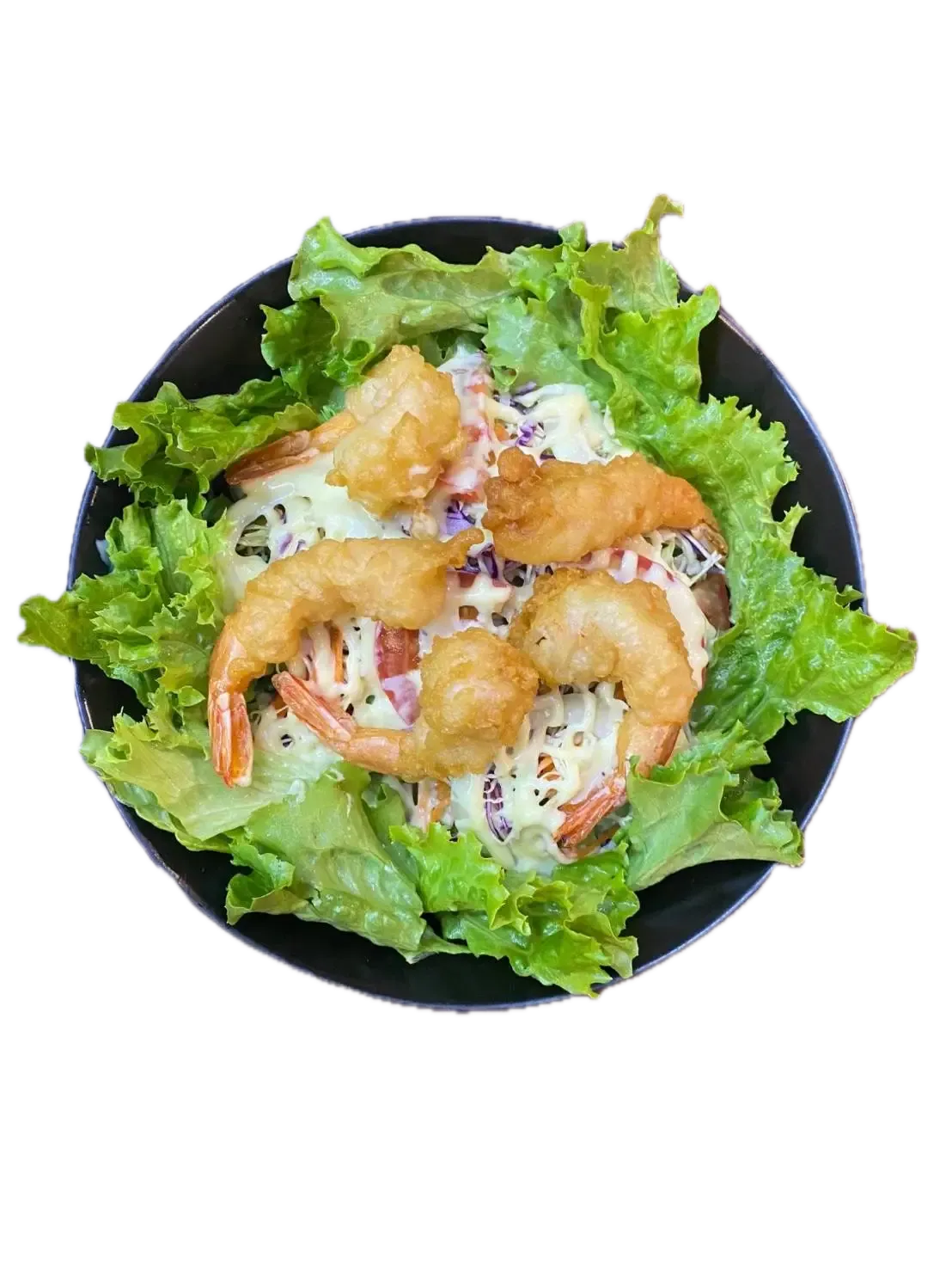สลัดกุ้งชุบแป้งทอด