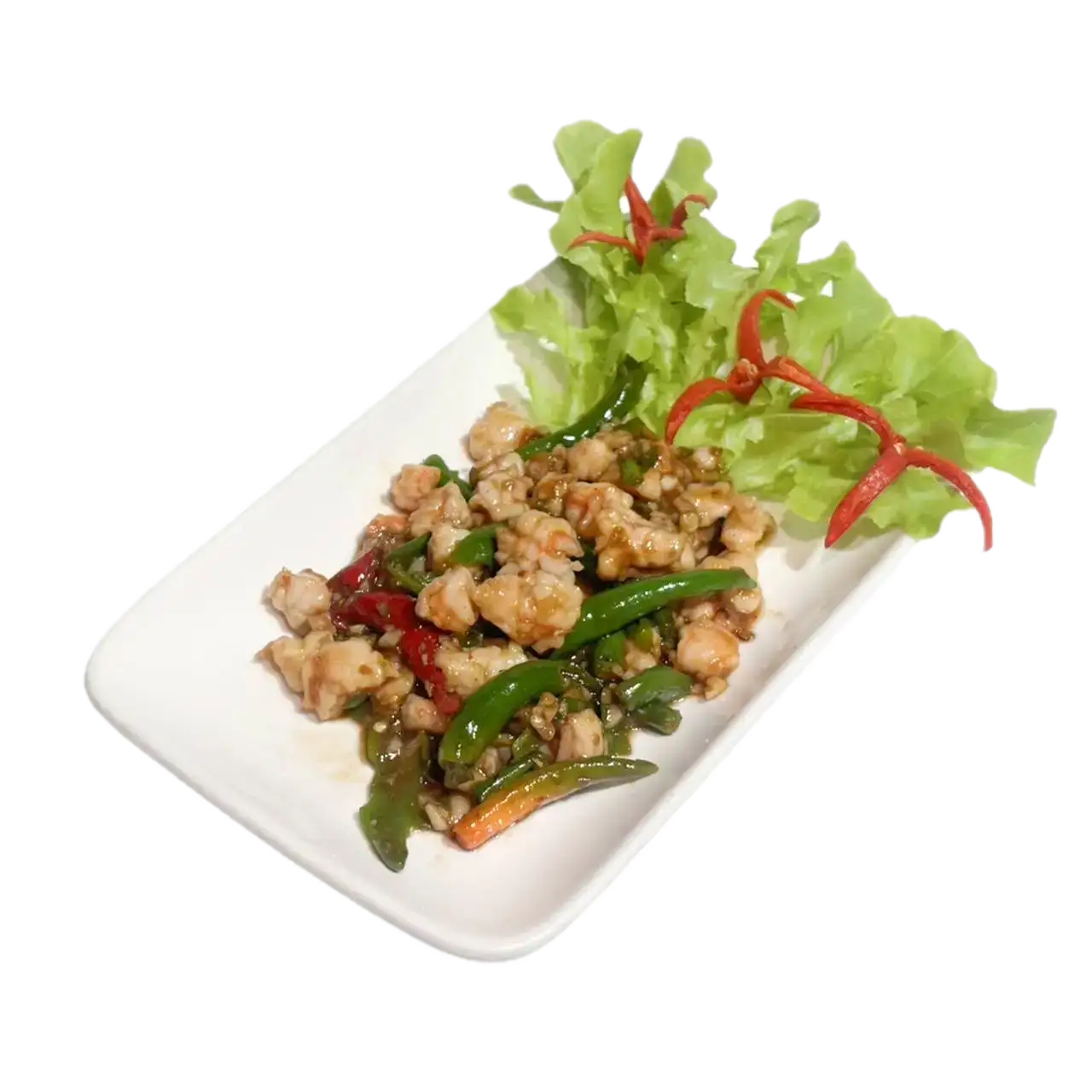 กุ้งผัดพริกสด