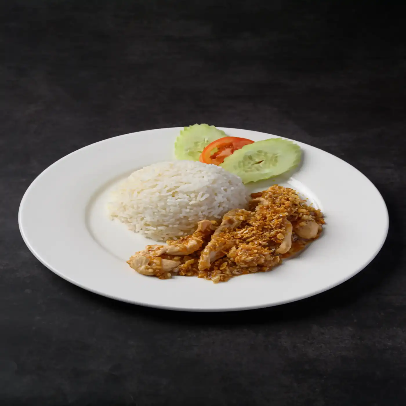 ข้าวกระเทียม (ไก่ / หมู)